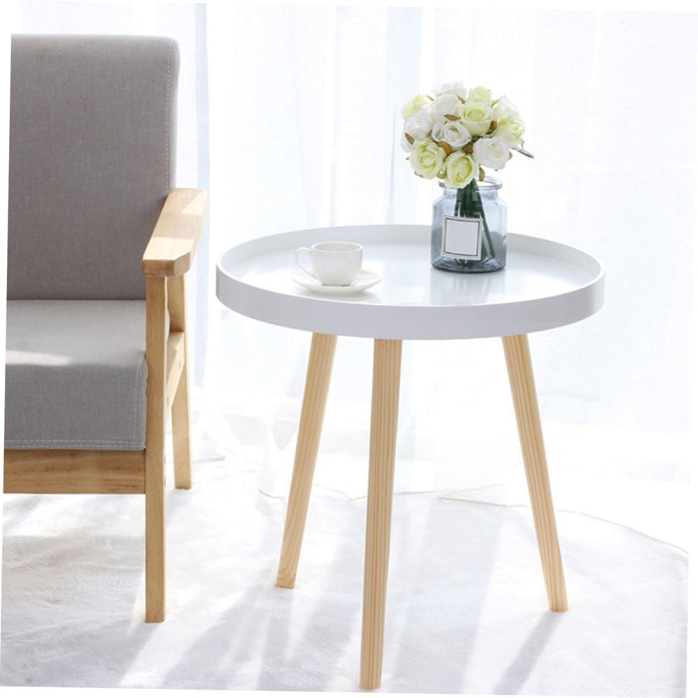 Levemolo Mini Round Sofa Side Table Nordic Style Household Corner Table White...