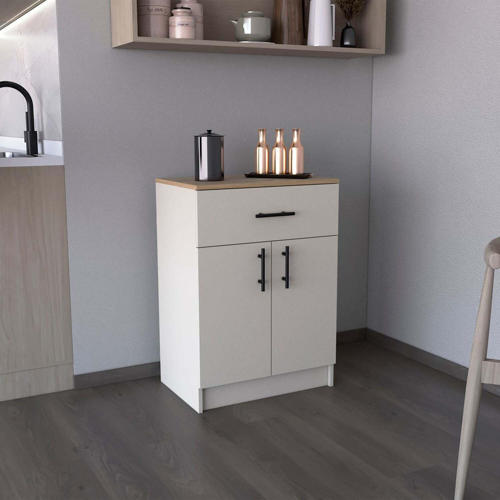 Tuhome Mayorca Pantry Cabinet, 33.5" Tall Kitchen Storage Cabinet with D...