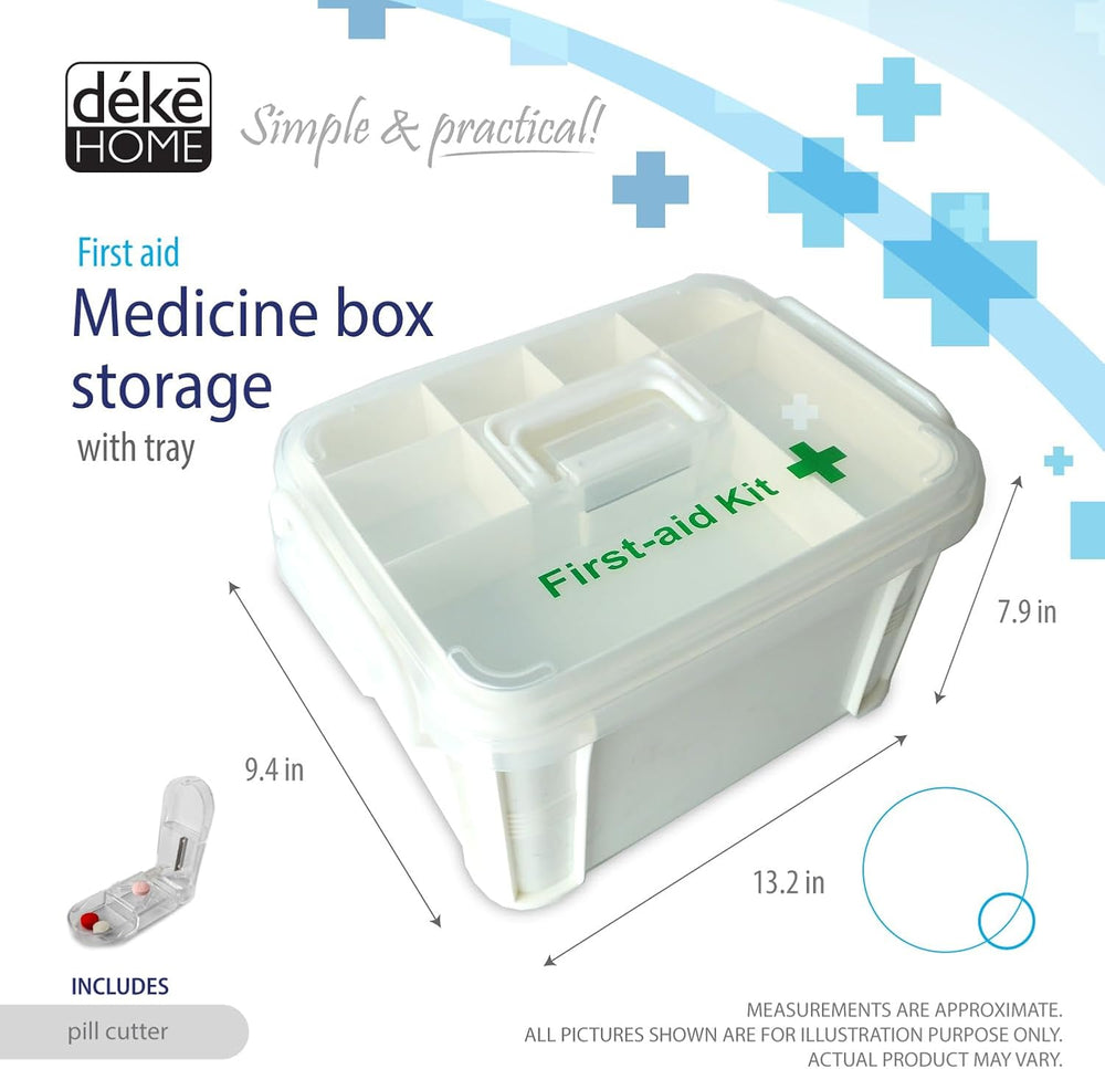 Deke Home - Portable First Aid & Medicine Organizer Box with Handle – Pla...