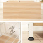 soges Microwave Cart Coffee Station, Kitchen Bakers Rack, Utility Microwave Oven Stand Storage Cart, Workstation Shelf, White Oak 172-MO