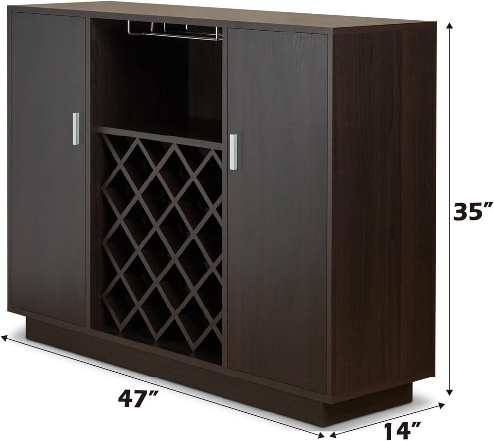 Mid-Century Retro Wine Cabinet, Storage Cupboard for Kitchen Living Dining Ro...