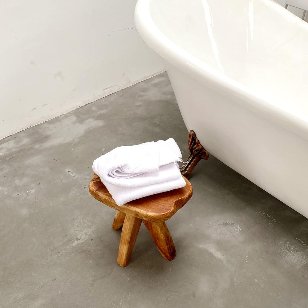 Brefhome Natural Cedar Wood Stool, 14.5" Tall Hand-Carved Tree Stump End...