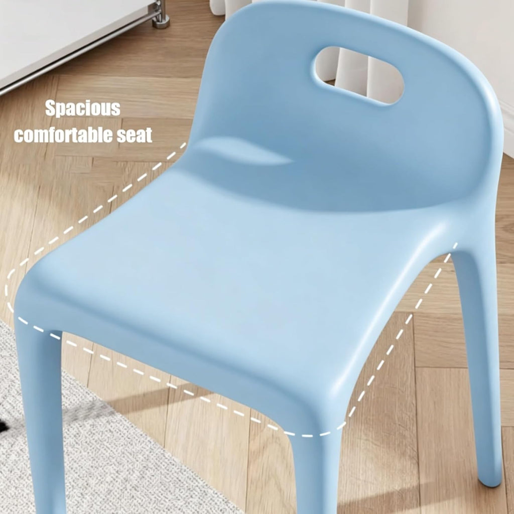 Stackable Plastic Backrest Stools, Conference Room Standby Chair, Simple Bar Stools, Widen The Large Seat Surface, for Parties, Home, Office(Orange)