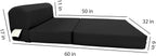 D&D Futon Furniture Sleeper Chair Folding Foam Bed, Portable Studio Guest Sofa Beds 6 x 32 x 70 Black