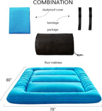 MAXYOYO Japanese Floor Mattress Futon Mattress, 4" Thicken Tatami Mat Sleeping Pad Foldable Roll Up Mat Boys Girls Dormitory Pad Kids Floor Lounger Pillow Bed, Charcoal Grey, Queen Size