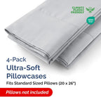 Standard Pillow Cases - 4 Pack - Super Soft Pillowcase Covers - Envelope Enclosure - Hotel Quality Pillow Protectors - Wrinkle Free, Fade & Stain Resistant - Machine Washable - 20" x 26" (Steel Blue)