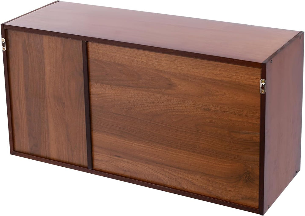 Small Kitchen Pantry Sideboard with 2 Sliding Tempered Glass Doors, Wall Moun...