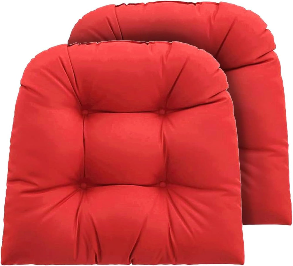 Outdoor Chair Cushions 22x22x4 Inch Set of 2, Red