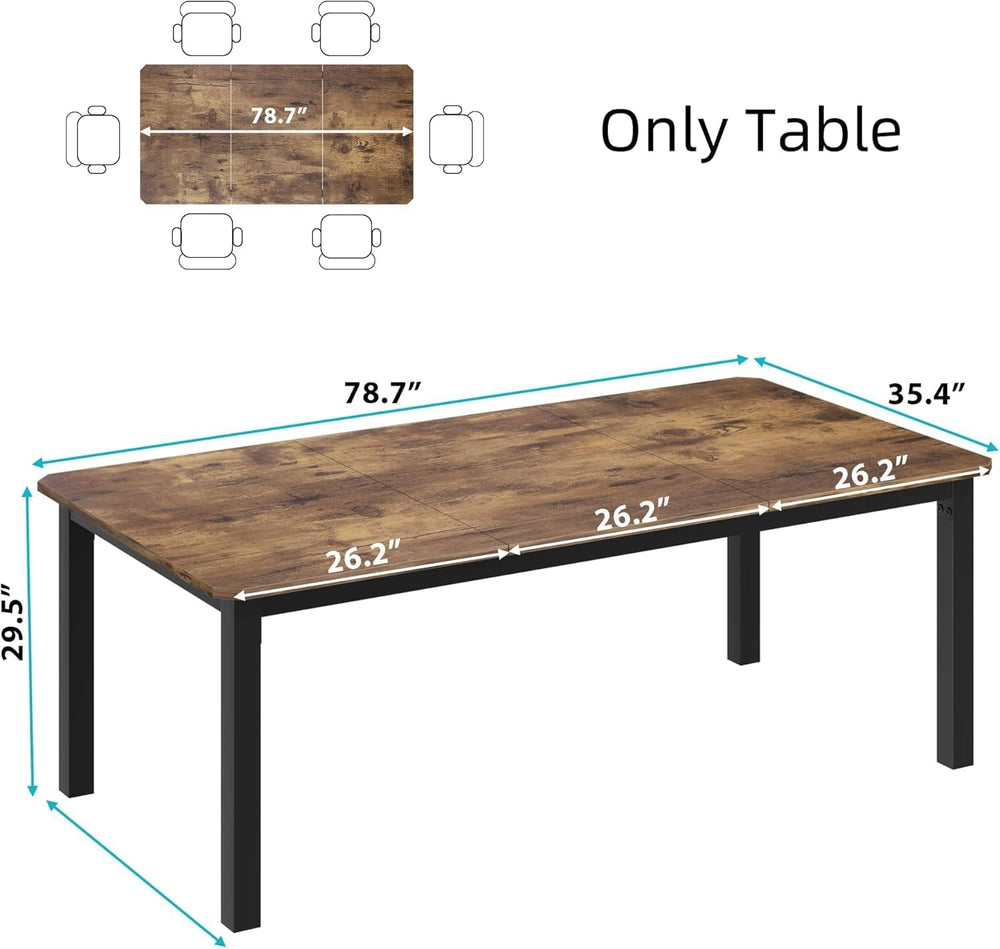 GAOMON 78 Inch Long Kitchen Table for 6-8, Dining Room Table for Kitchen Livi...