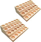 2 Pack Solid Wood Essential Oil Organizer 4 Layer Essential Oils Racks Tabletop Storage Rack Display Stand Holder for 5-20ml Bottles