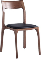 Manhattan Comfort Moderno Stackable Dining Chairs with Leatherette Upholstered Seat, Foam Padding & Solid Wood Frame, Suitable for Kitchen or Restaurant Usage, Set of 4, Black