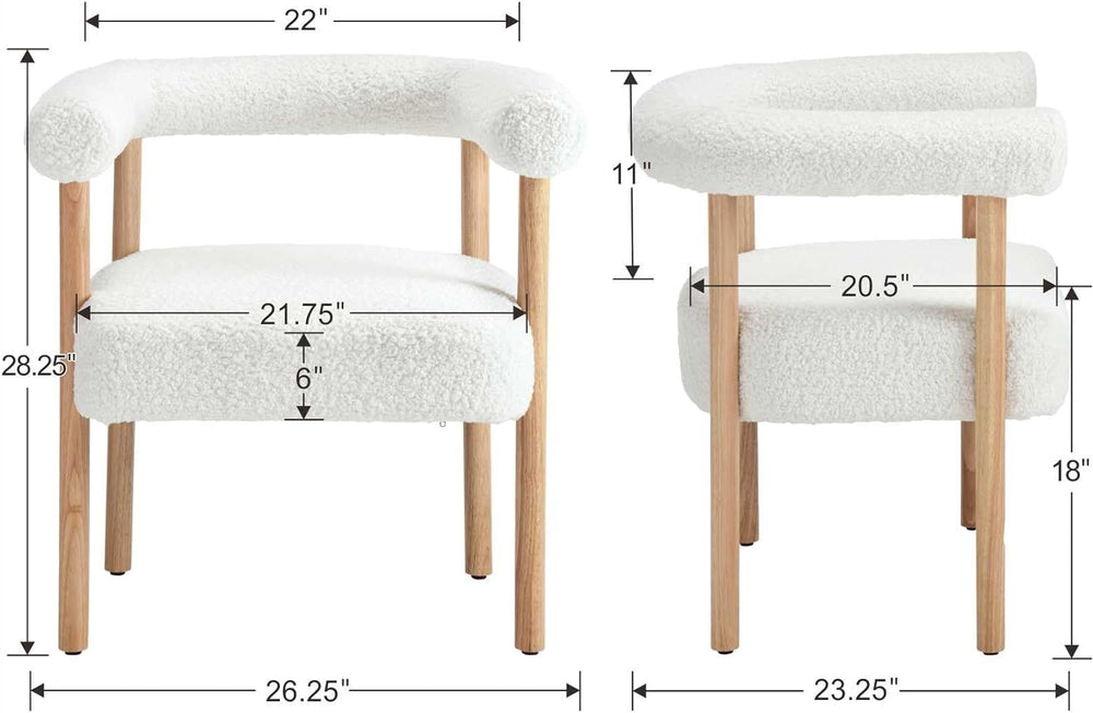 BESTANO Mid-Century Modern Dining Chairs Set of 2 Armrest Barrel Dining Chair...