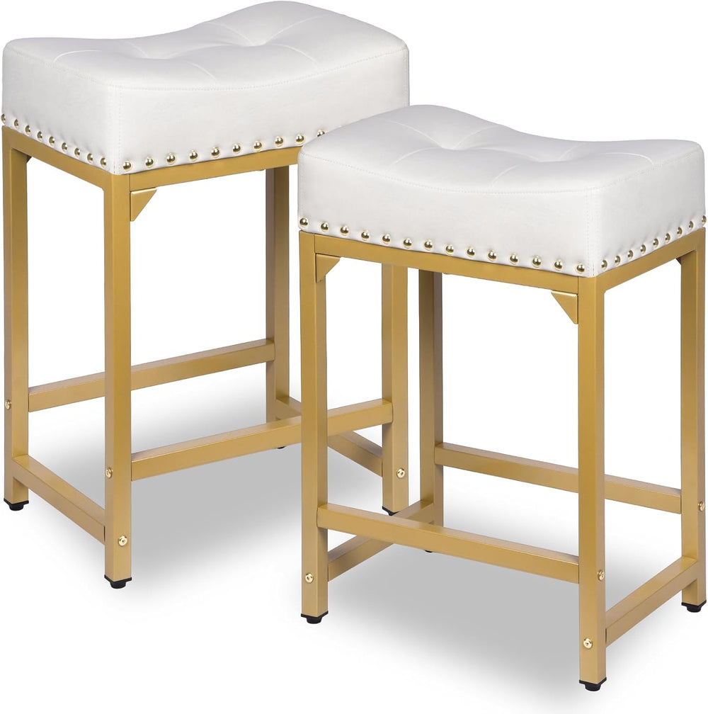 Bar Stools Set of 2, Counter Height Bar Stools for Kitchen Island, 24 Inch Mo...