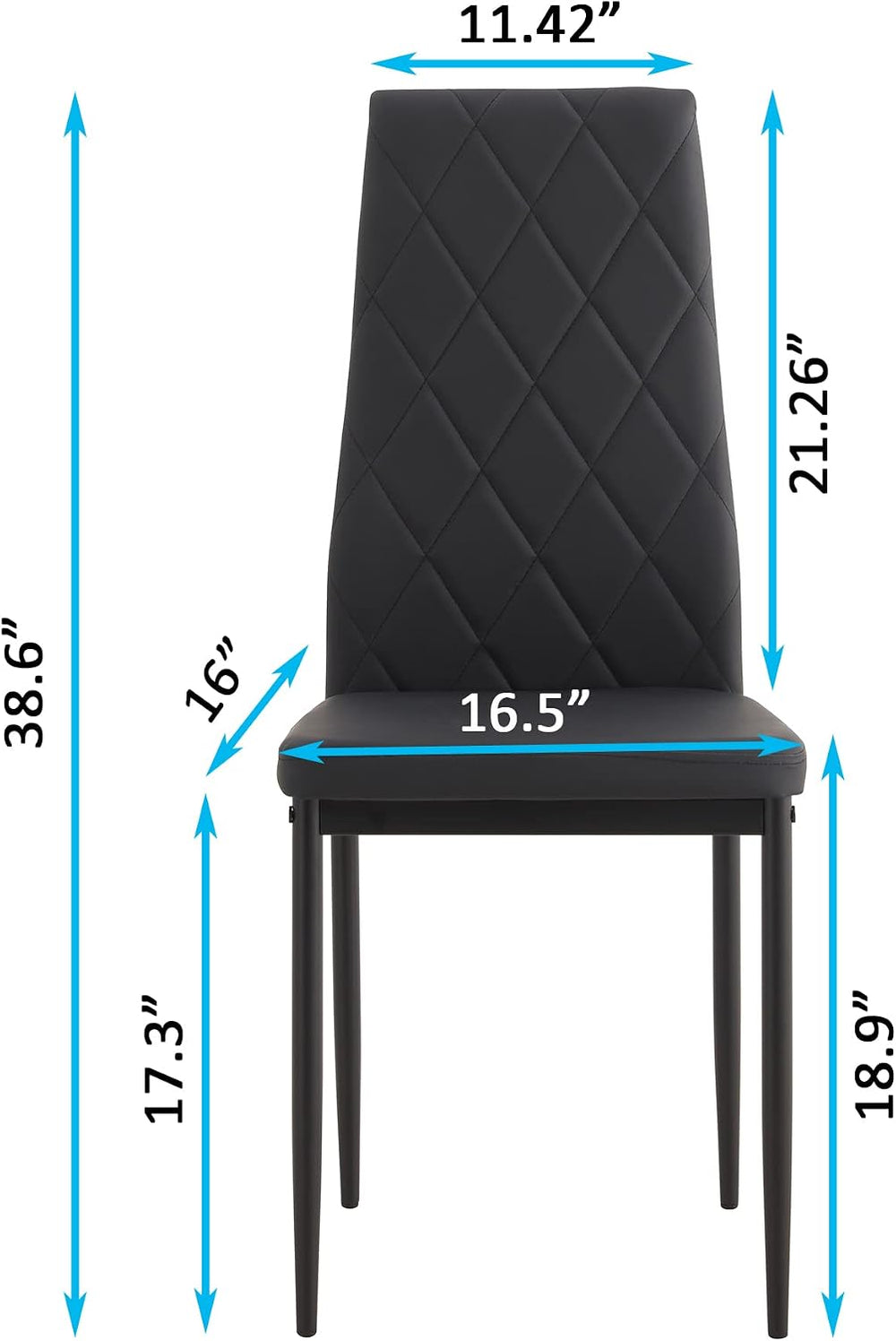 IANIYA Modern Dining Chairs Set of 4, Black Side Dining Room Chairs with Faux...