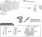 Danpoo Retractable Clothesline, Anti-Sag Adjustable Knob Heavy-Duty Clothes Line for Indoors/Outdoors with 2 * 13.8ft Stainless Steel Wire, Laundry Wall Drying Solutions
