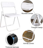 Plastic Folding Chair, Indoor Outdoor Portable Stackable Commercial Seat with Steel Frame 200lb.(Orange)