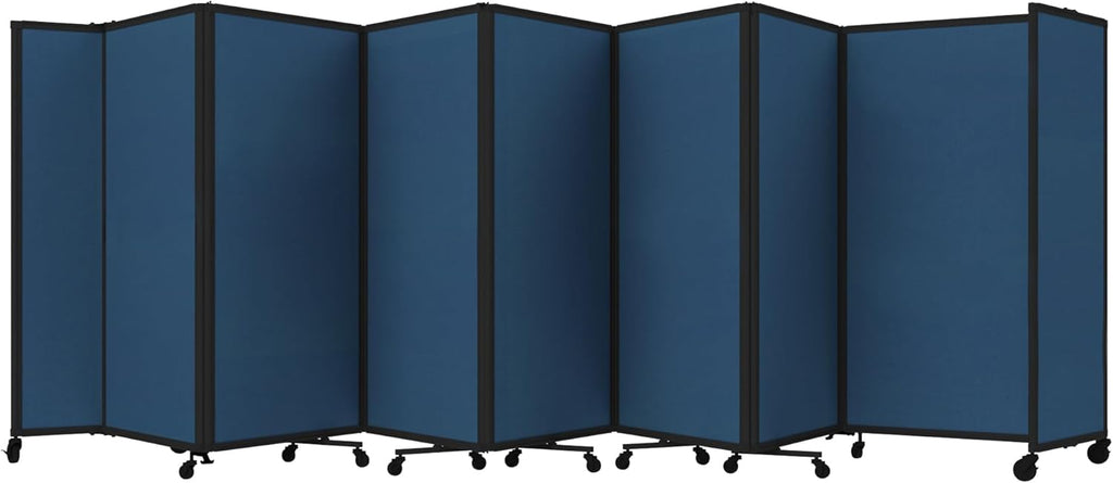 Versare Room Divider 360 Portable Wall Partition | Folding Panels | Large Freestanding Divider | Locking Wheels | Temporary Room Separator