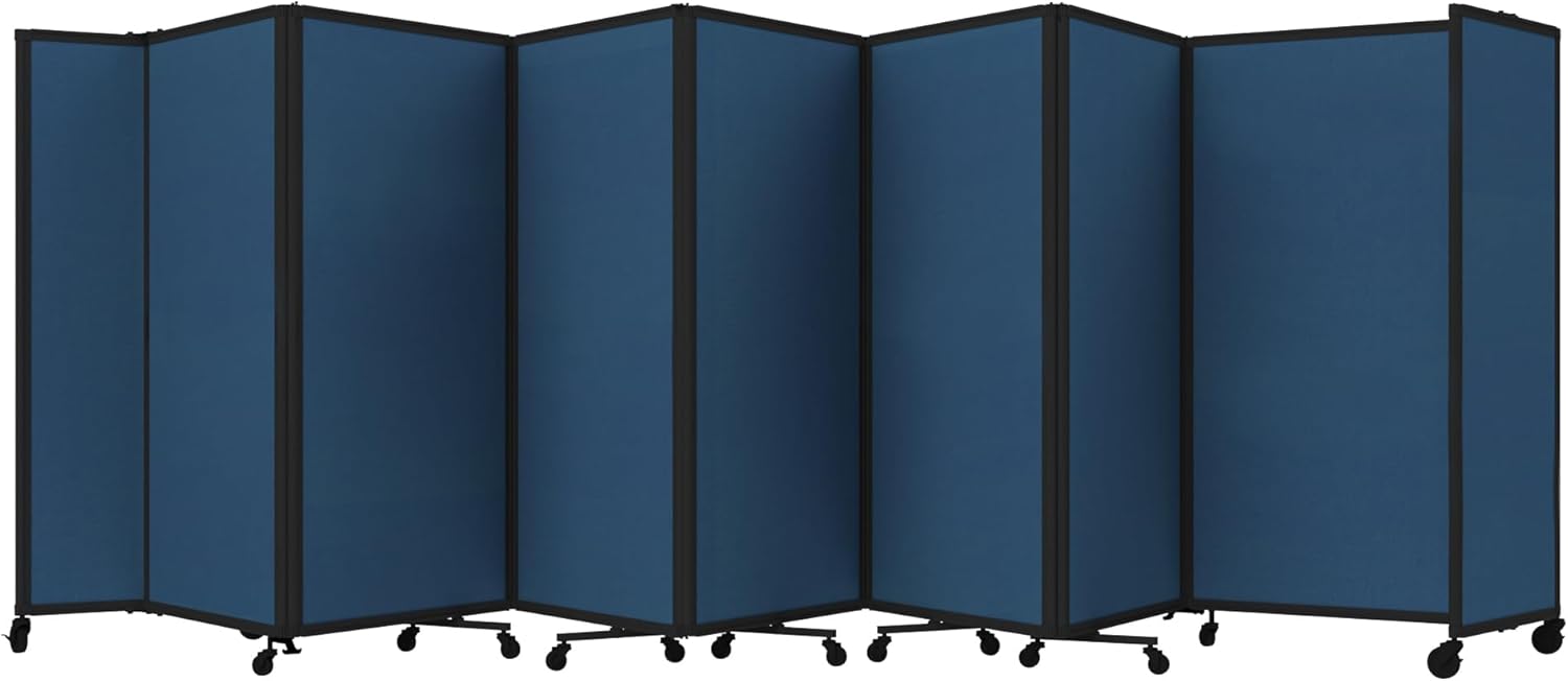 Versare Room Divider 360 Portable Wall Partition | Folding Panels | Large Freestanding Divider | Locking Wheels | Temporary Room Separator