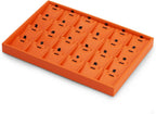 Oirlv Luxury Leather Jewelry Display Tray 24 Grid Jewelry Organizer Tray with Removable Inserts Necklace Pendant Storage