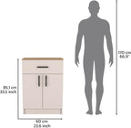 33" H Kitchen Pantry, Storage Cabinet with 1 Drawer, 2 Doors and 2 Interior Shelves, Easy to Maintain, for Dining Room