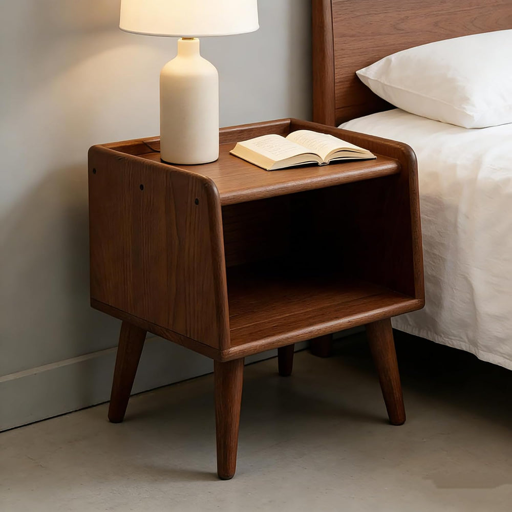 Solid Beech Wood End Tabld Nightstand Bedside Table Modern Night Stand Minima...