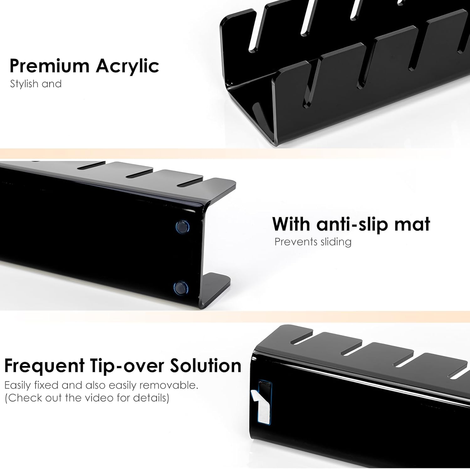 HAYVAN Hat Organizer for Baseball Caps 2 Packs, Acrylic Cap Storage Holder for Ball Cap, Golf Cap, Trucker Hat - Install-free | Easy Grab | Gift Idea | Minimalist(Black)