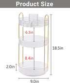 360 Rotating Makeup Organizer,3 Tier Large Capacity Make Up Organizers and Storage,Skincare Perfume Vanity Organizers,Bathroom Cosmetics Storage Organizer Countertop(Clear)