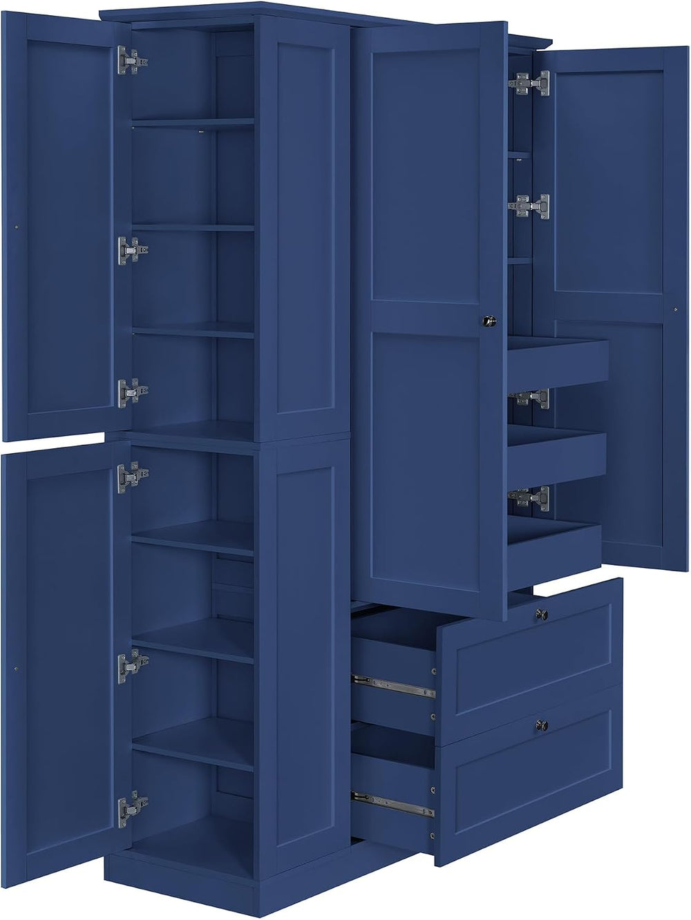 71" Tall Kitchen Pantry Storage Cabinet with 3 Pull Out Trays & 2 La...