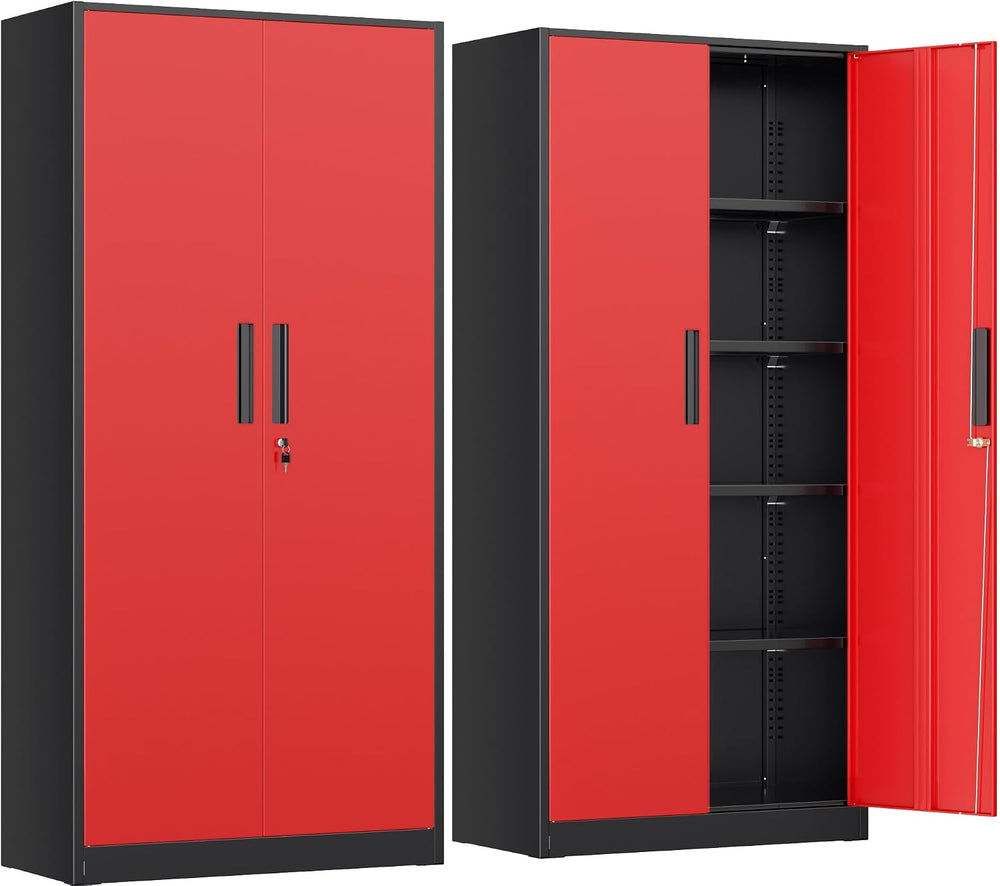 INTERGRAET Metal Storage Cabinet with Adjustable Shelves, Garage Storage Cabi...