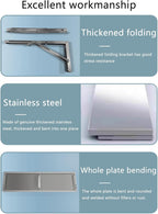 304 stainless steel folding table, wall-mounted folding table, kitchen storage shelf, made of food-grade stainless steel material, suitable for living room, balcony, bathroom, or laundry room.(120*40c