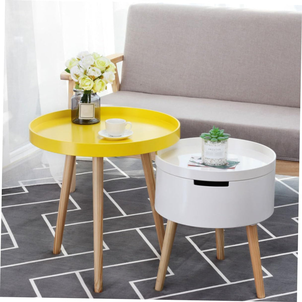 Alasum Mini Round Side Table Nordic Style Small Yellow Sofa Side Table Househ...