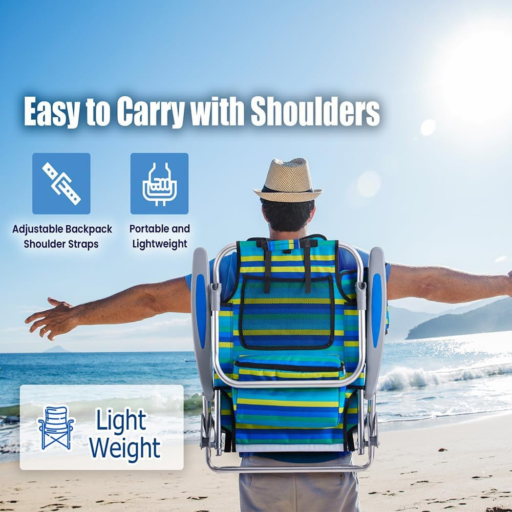 Portable Recliners Chair for Adults, Outdoor Camping Chair Lay Flat Folding B...