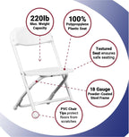 Kids Heavy Duty Plastic Stackable Folding Chairs, White 4pk | TentandTable Kids Heavy Duty Plastic Stackable Folding Chairs, White 4pk