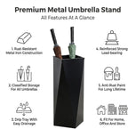Metal Large Capacity Umbrella Storage Shelf Indoor Hotel Corridor Entrance Metal Stand Rack Modern Indoor Entryway Commercial Umbrella Holder(White)