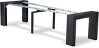 X07SI-B06-48 - 9-piece Dining Room Table Set a Rectangular Kitchen Table and a wooden Bench and 7 coffee Linen Fabric Dining Chair, 39x120 Inch, Wire Brushed Black
