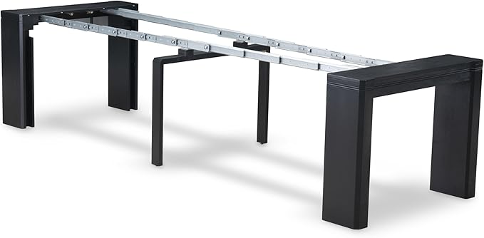 X12X2-0C6-30 14-pc Dining Table Set a Rectangular Kitchen Table with a coffee Table and 12 Wire Brushed Black Polyester Stackable Chair, 39x120 Inch, Wire Brushed Black