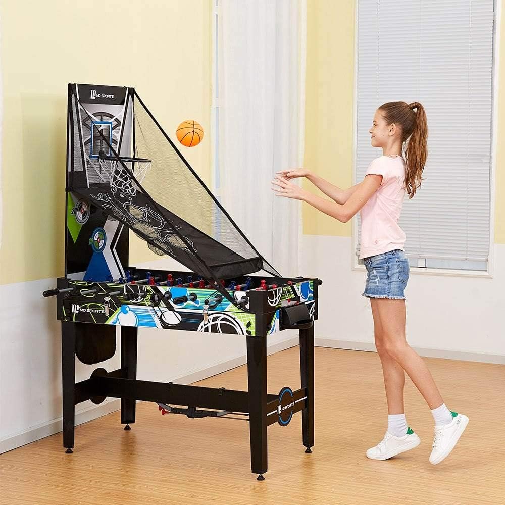 MD Sports 12-in-1 Multi-Game Combo Table with Air Hockey & Foosball, 48-in