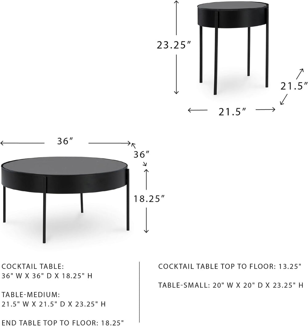Signature Design by Ashley Ardoline Modern Tempered Glass Tabletop Table Set ...
