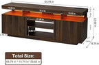 HOMMPA 70 Inch LED TV Stand with Power Outlets for 70/65/60/55 inch TV Gaming Entertainment Center with Storage Modern Industrial TV Cabinet Media Console for Living Room Bedroom Walnut