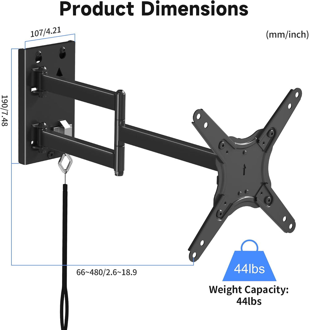 Suptek Lockable RV TV Mount for 13-43 Inch TVs | Full Motion Locking Wall Mou...