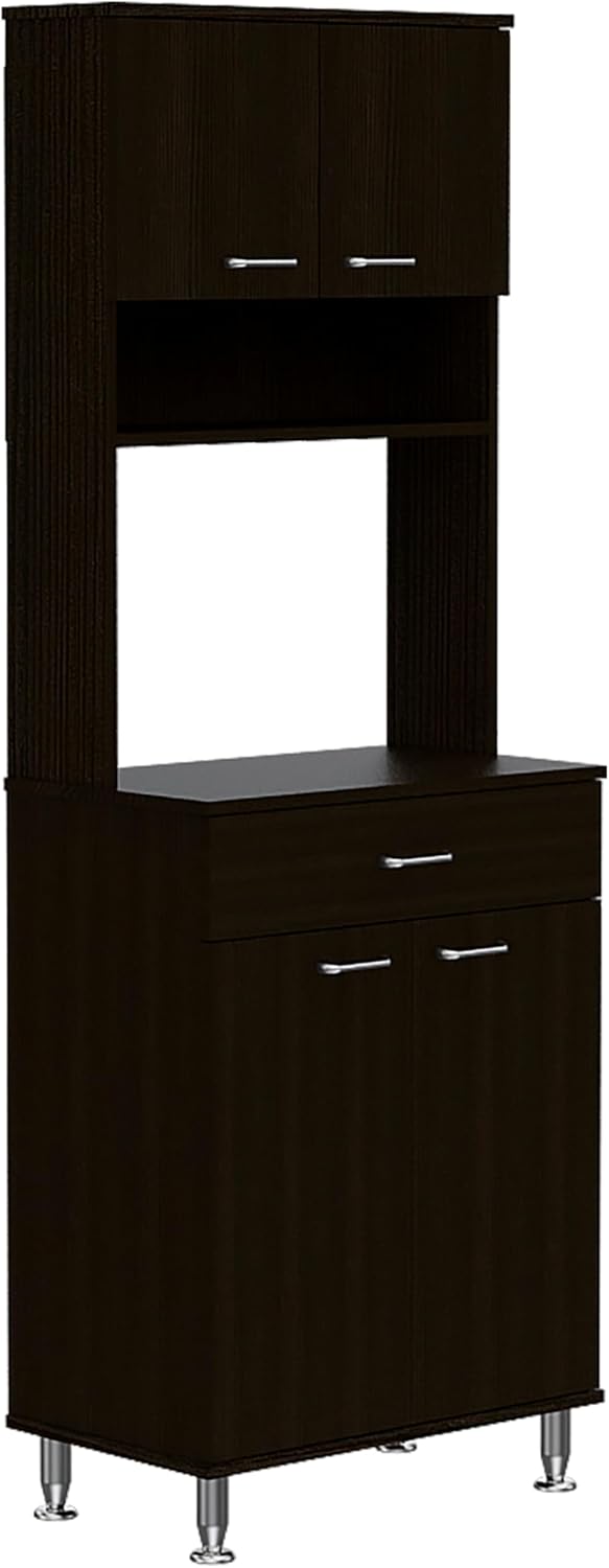 Tuhome Santoro 60 Pantry Cabinet with Double Doors, Adjustable Shelves, Versa...