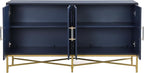 Merax Sideboard Buffet Cabinet with Storage, 4 Door Modern Cupboard w/Cross-Leg Design, Console Table for Kitchen, Dining/Living Room, Blue