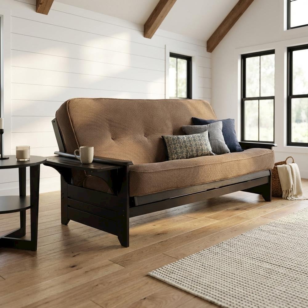 Starlight Canyon Home Brown Futons with 100% Polyester Fabric, Durable Frame,...