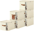 Clothes Storage Bins with Sturdy Frames, Foldable Fabric Clothing Organizer Box for Moving, Sweater Storage Cube with Lids and Zipper, Linen Closet Storage Bags for Blankets, Clothes, Sheet