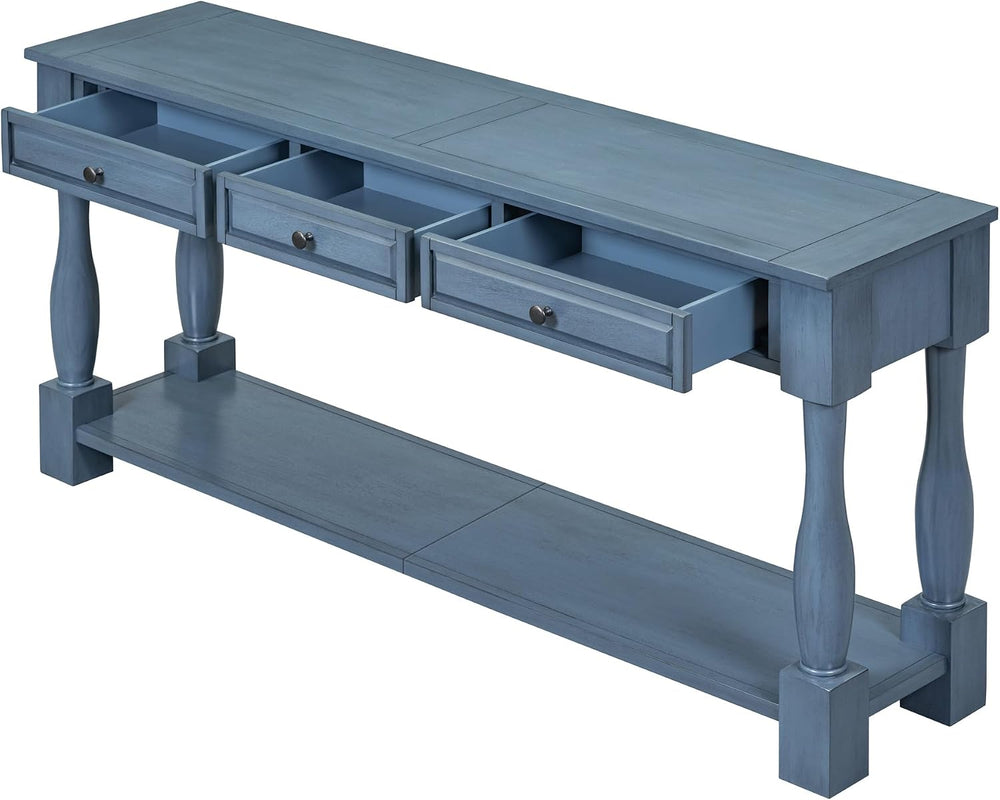 Merax Long Console Table with Drawers and Shelf for Entryway, 63" Sofa T...