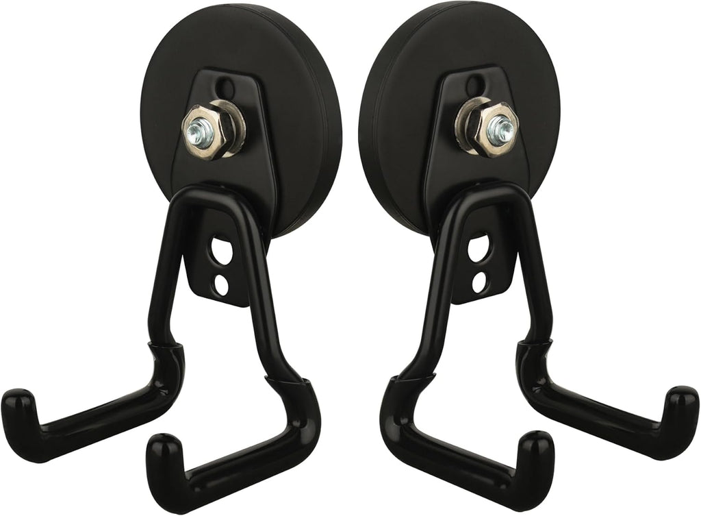 MUTUACTOR New Upgraded Strong Magnetic Hooks,2-Pack Unique Heavy Duty Magnetic Hook for Hanging,20lbs Anti-Scratch Magnet Storage Hook for Storing Cordless Impact Drivers Trailer Cord Garage Tools