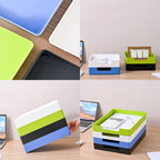 Letter-Size Tray, 2PCS Desk Drawer Organizer, A4 Stackable Plastic Paper Tray for Office, School, Home Storage and Holiday Party Organizer for Christmas Ornament Decorations (2X Black)