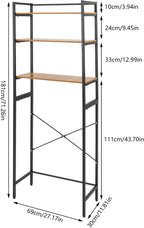 Gdrasuya10 Over The Washer and Dryer Storage Shelf for Laundry Room, 3 Tier Standing Washer Storage Utility Rack Laundry Storage Shelf Organizer Space Save for Home