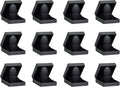 Allure - Bulk Case Of 12, Luxury Earring & Pendant Box With LED Light, Elegant Diamond Pendant & Earring Case, Small, Black Velvet Interior Jewelry Display Gift Box For Unique Proposal Or Wedding