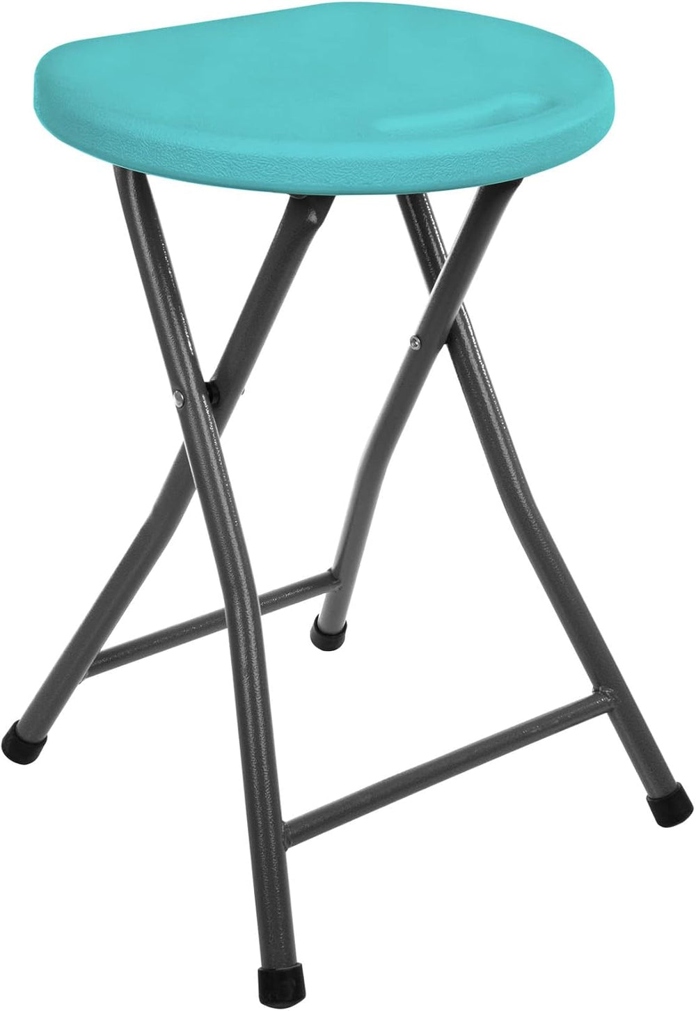 Mintra Folding Stools - 18.5in Height, Metal, Heavy Duty (1 Pack, Teal)